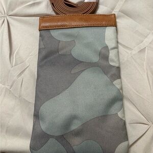Thirty-One Camouflage Mini Bag with Brown Trim